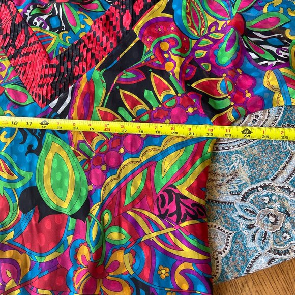 Diane Freis Two Piece Psychedelic Drop Waist Skirt Set Vintage Boho Festival VTG - Picture 7 of 16